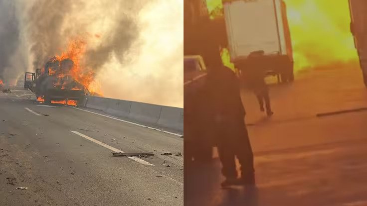 Nesteytettyä kaasua kuljettanut kuorma-auto räjähti Chilessä.